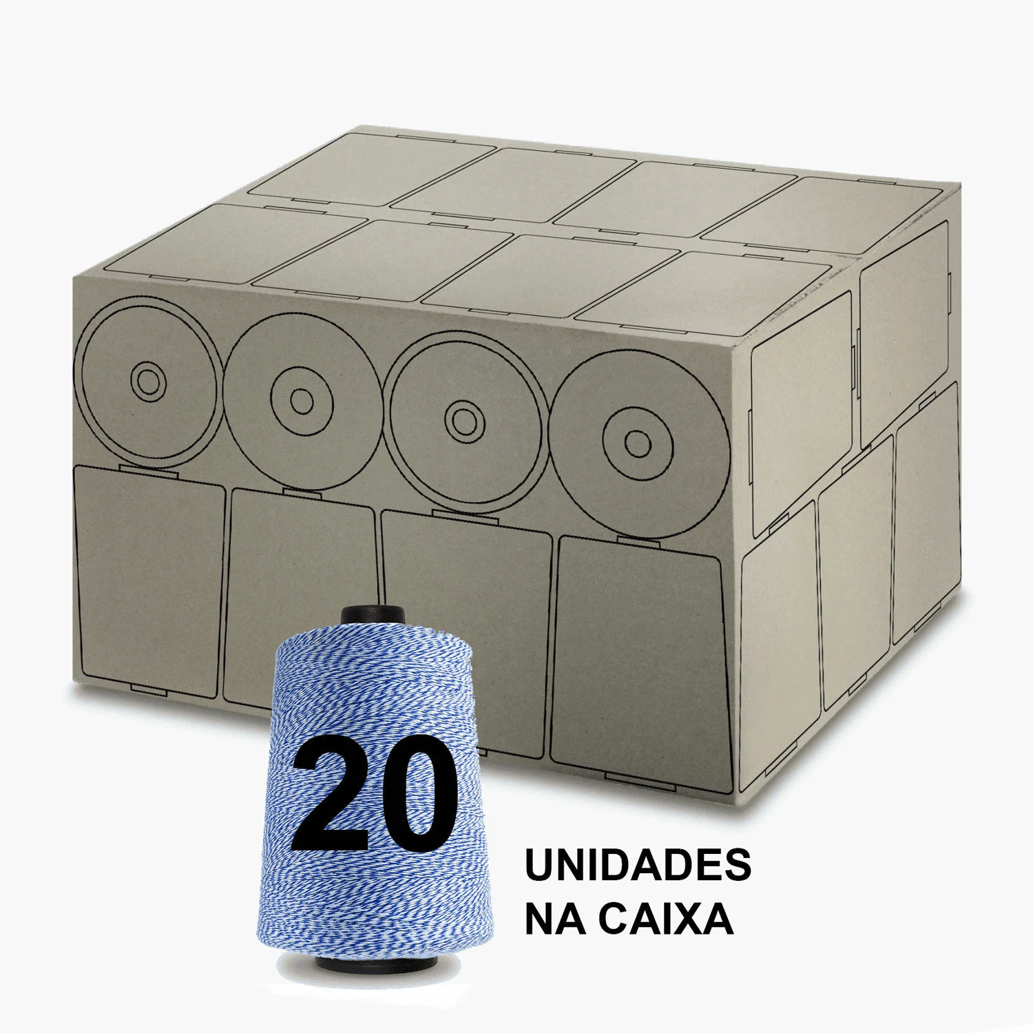 Linha para Sacaria Azul Mesclada 1Kg - 20 Cones