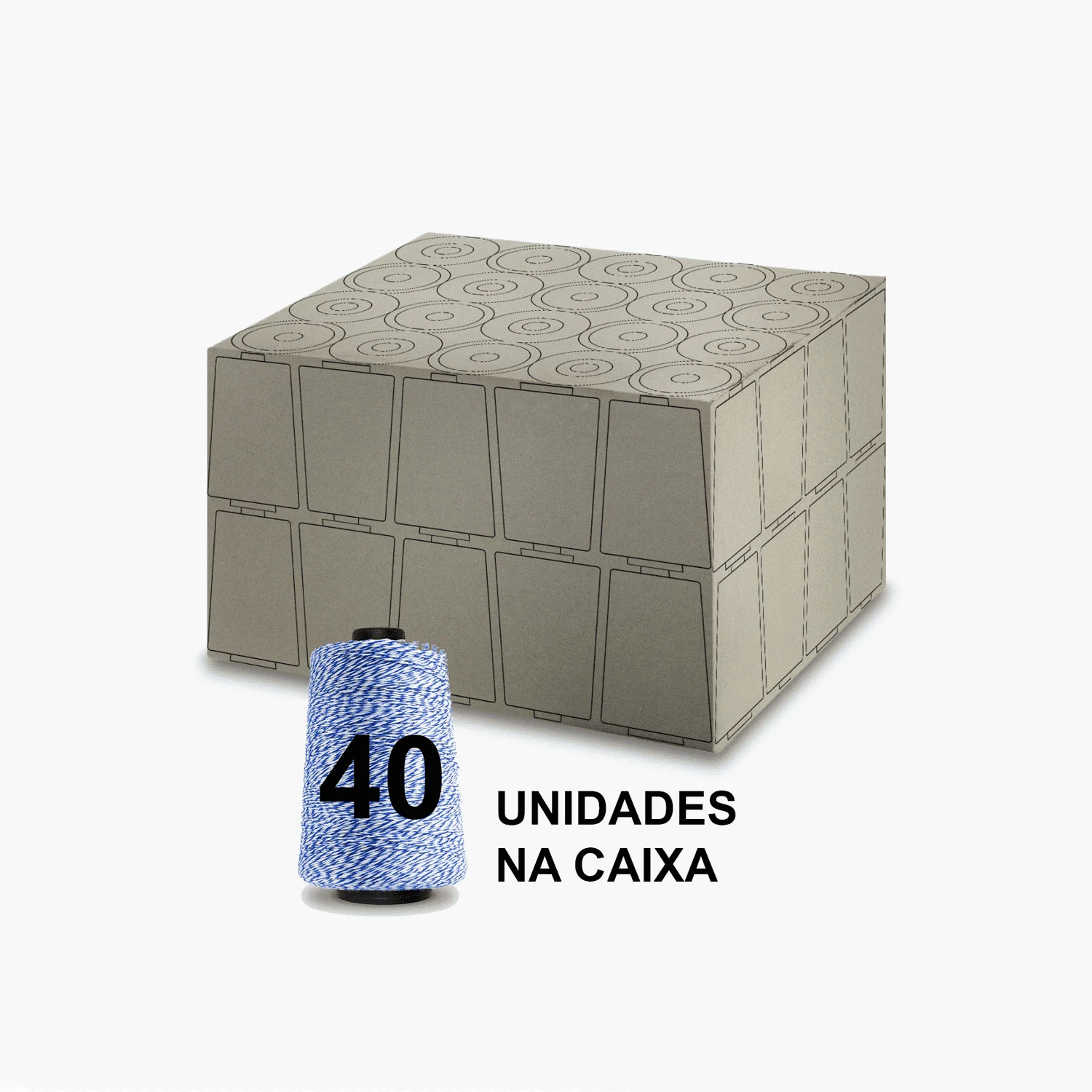 Linha para Sacaria Azul Mesclada 250g - 40 Cones